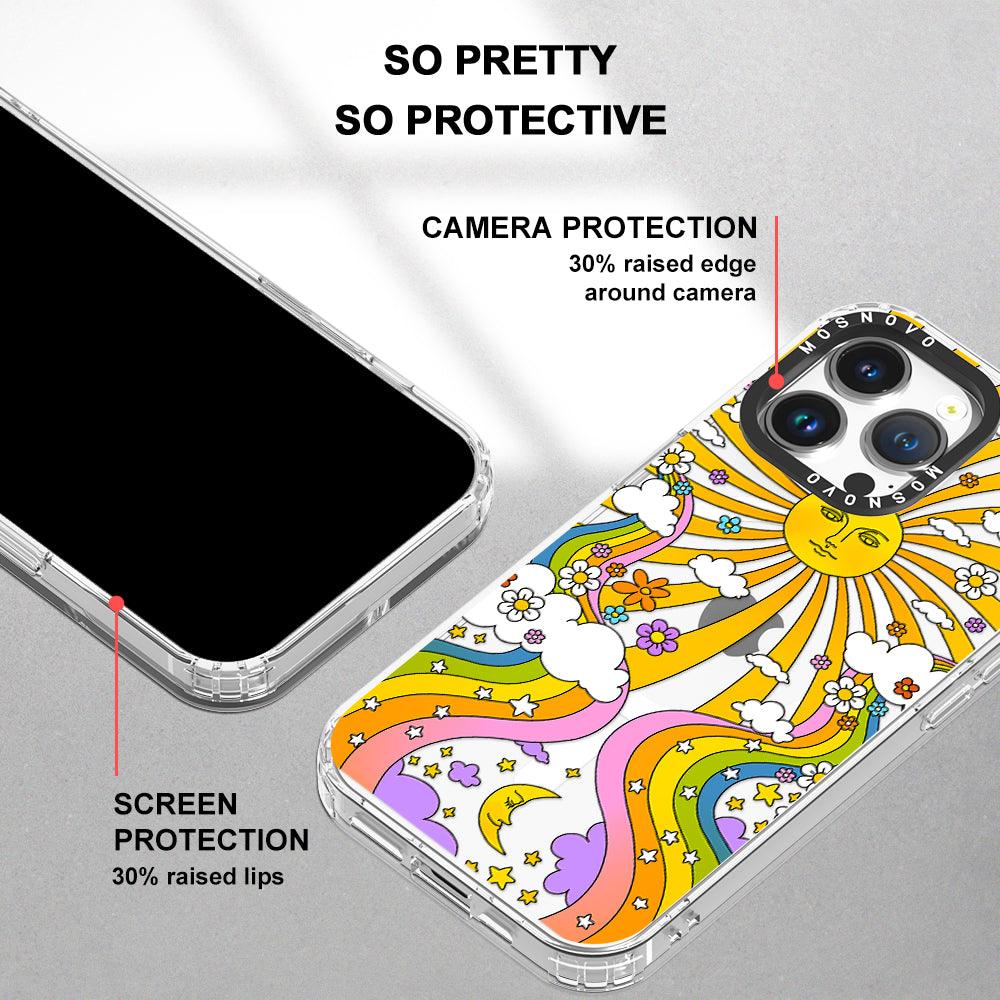 Rainbow Sun and Moon Phone Case - iPhone 14 Pro Max Case - MOSNOVO