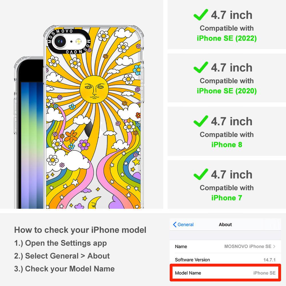 Rainbow Sun and Moon Phone Case - iPhone SE 2020 Case - MOSNOVO