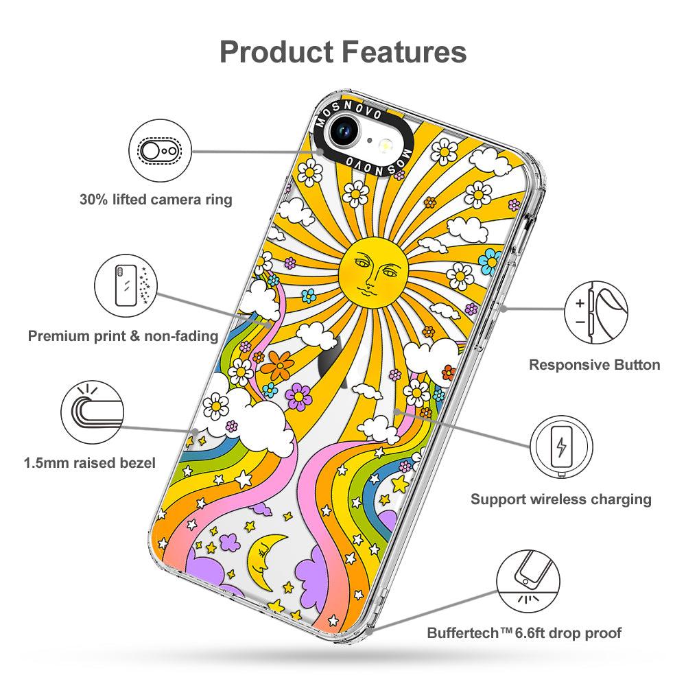 Rainbow Sun and Moon Phone Case - iPhone SE 2020 Case - MOSNOVO