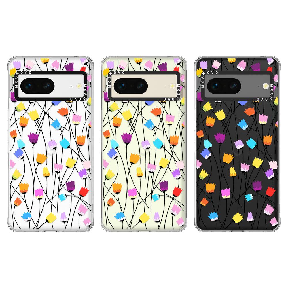 Rainbow Tulips Phone Case - Google Pixel 7 Case - MOSNOVO