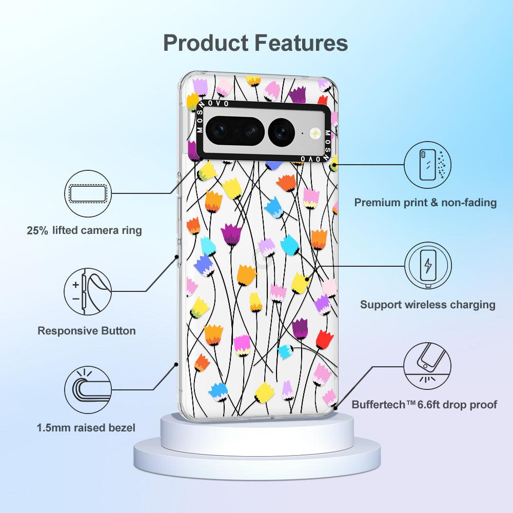 Rainbow Tulips Phone Case - Google Pixel 7 Pro Case - MOSNOVO