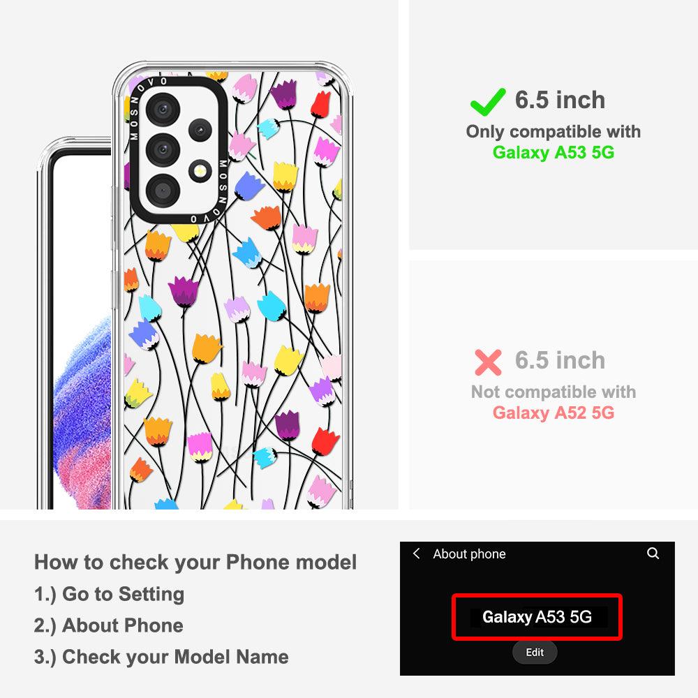 Rainbow Tulips Phone Case - Samsung Galaxy A53 Case - MOSNOVO
