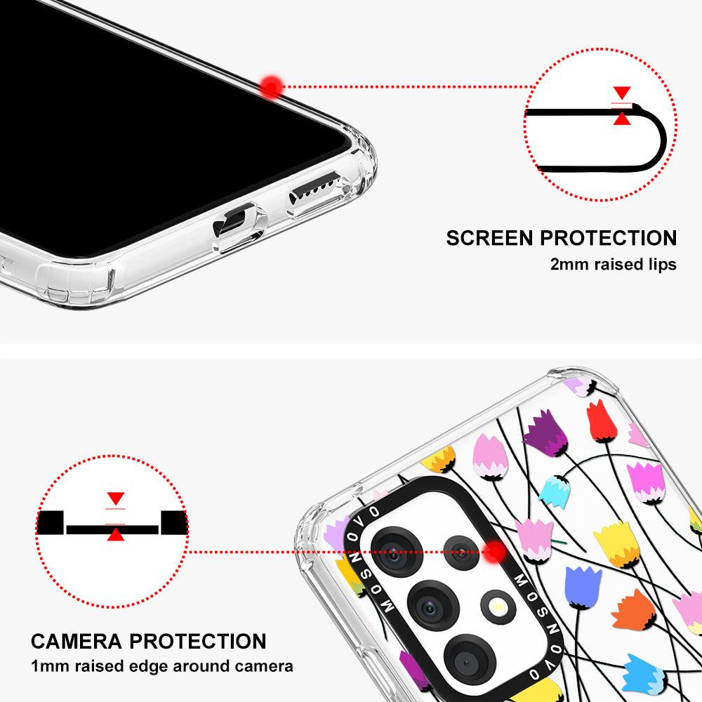 Rainbow Tulips Phone Case - Samsung Galaxy A53 Case - MOSNOVO