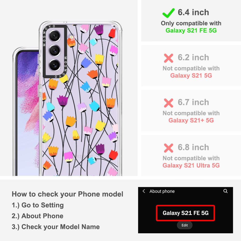 Rainbow Tulips Phone Case - Samsung Galaxy S21 FE Case - MOSNOVO