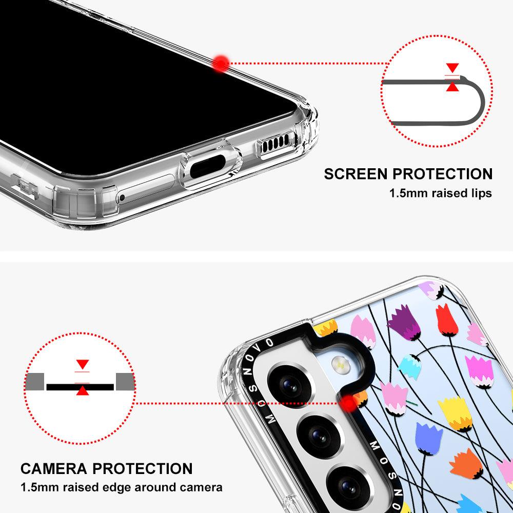 Rainbow Tulips Phone Case - Samsung Galaxy S22 Plus Case - MOSNOVO