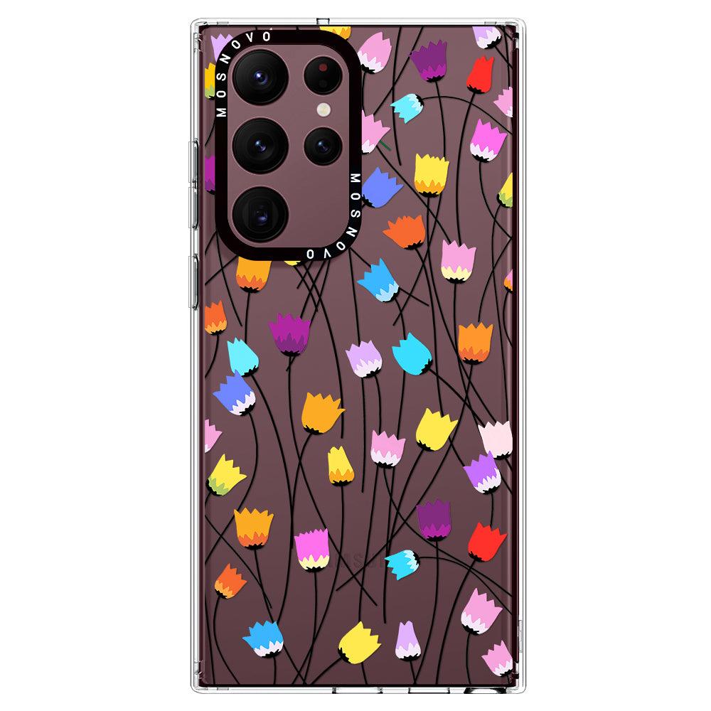 Rainbow Tulips Phone Case - Samsung Galaxy S22 Ultra Case - MOSNOVO