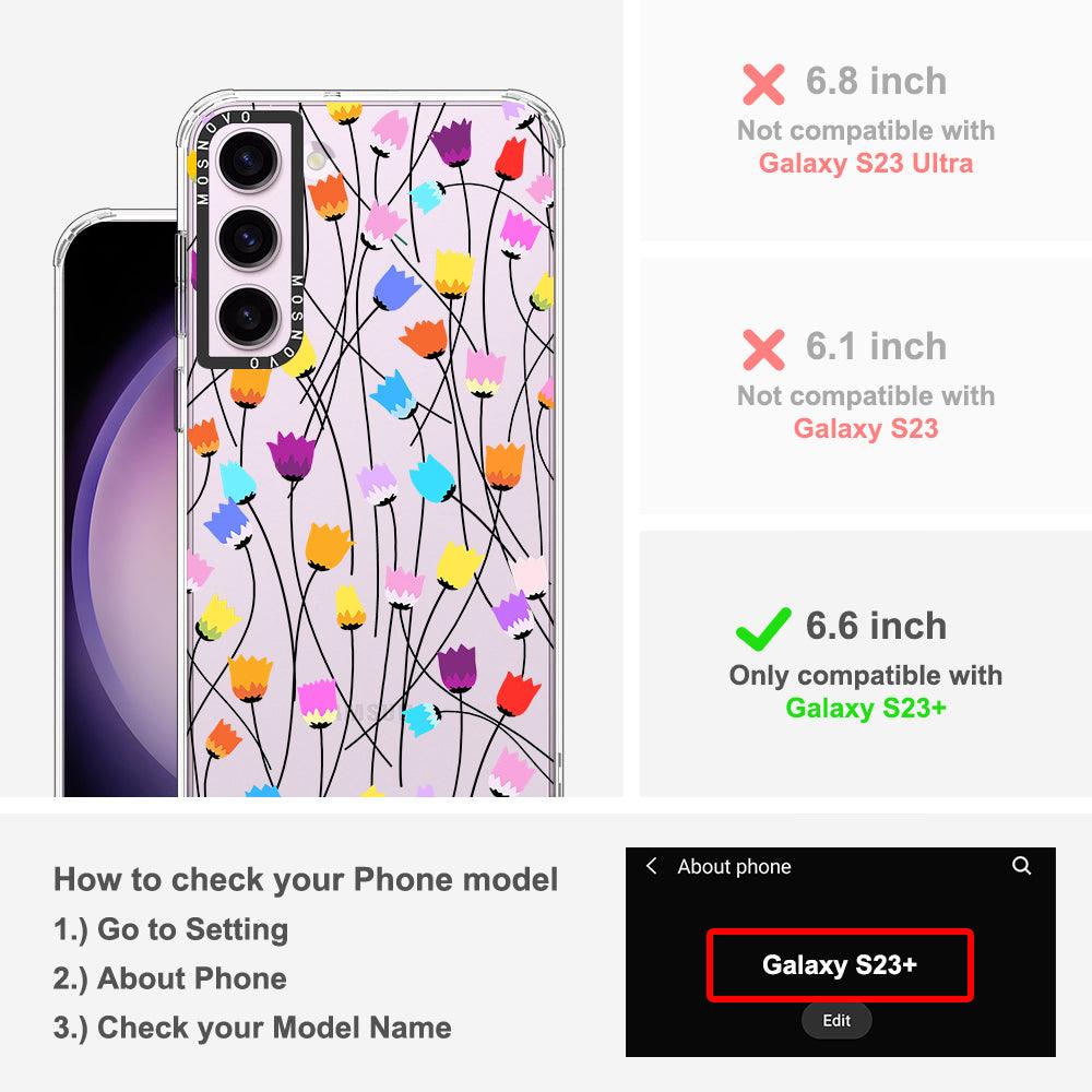 Rainbow Tulips Phone Case - Samsung Galaxy S23 Plus Case - MOSNOVO