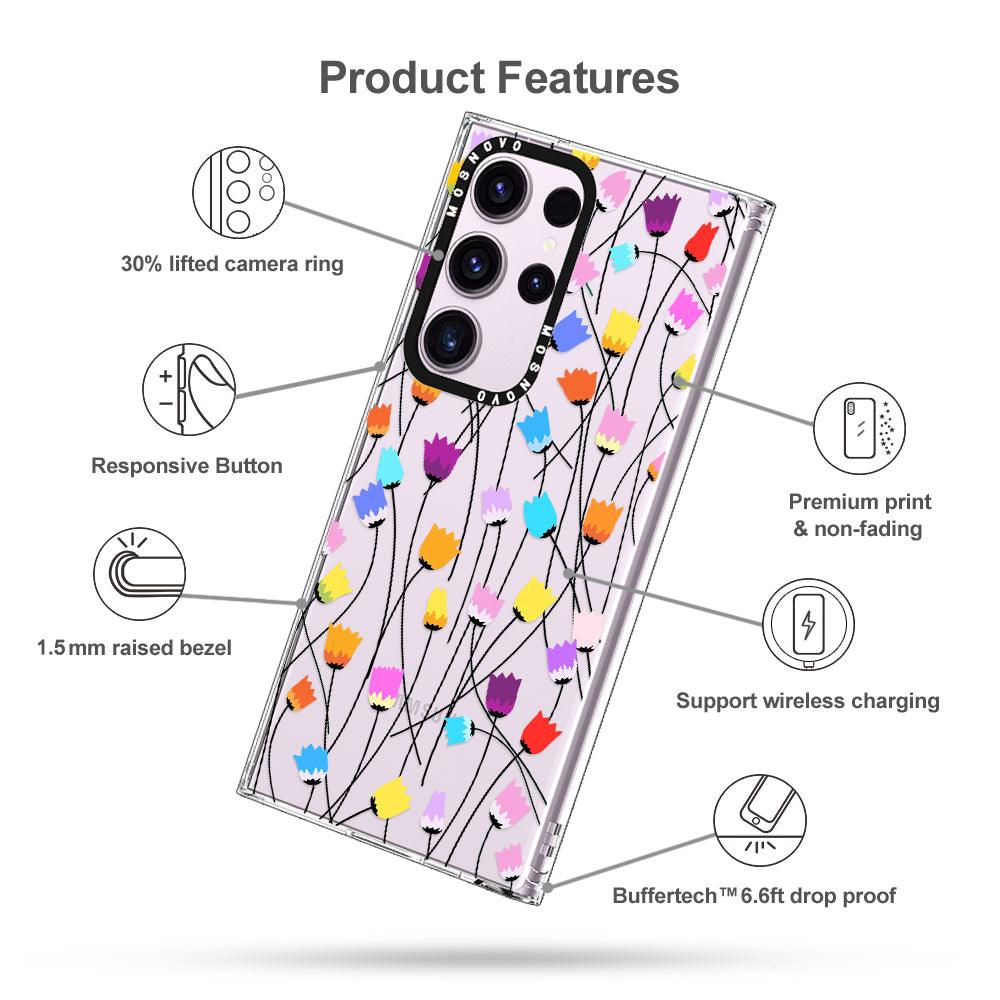 Rainbow Tulips Phone Case - Samsung Galaxy S23 Ultra Case - MOSNOVO