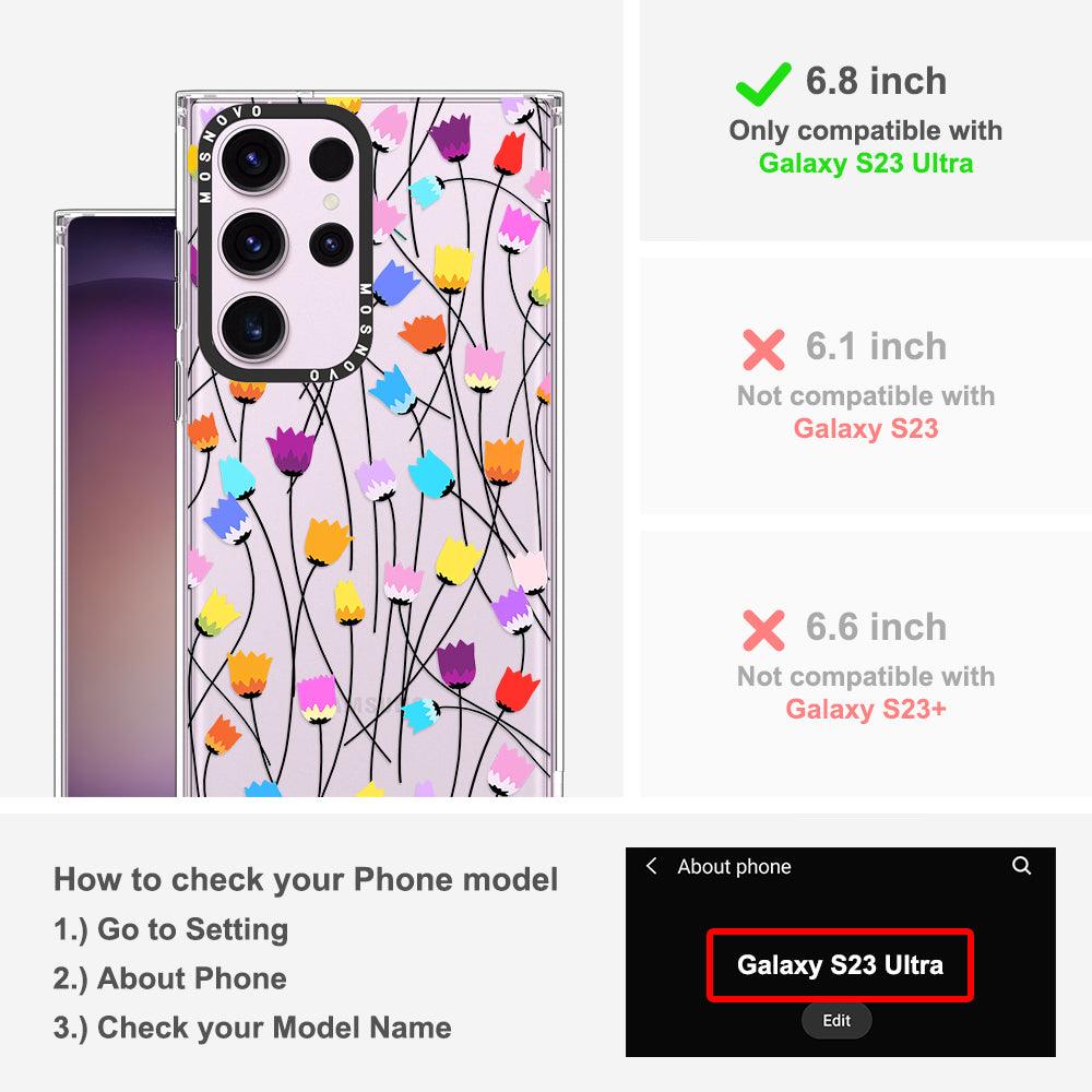 Rainbow Tulips Phone Case - Samsung Galaxy S23 Ultra Case - MOSNOVO