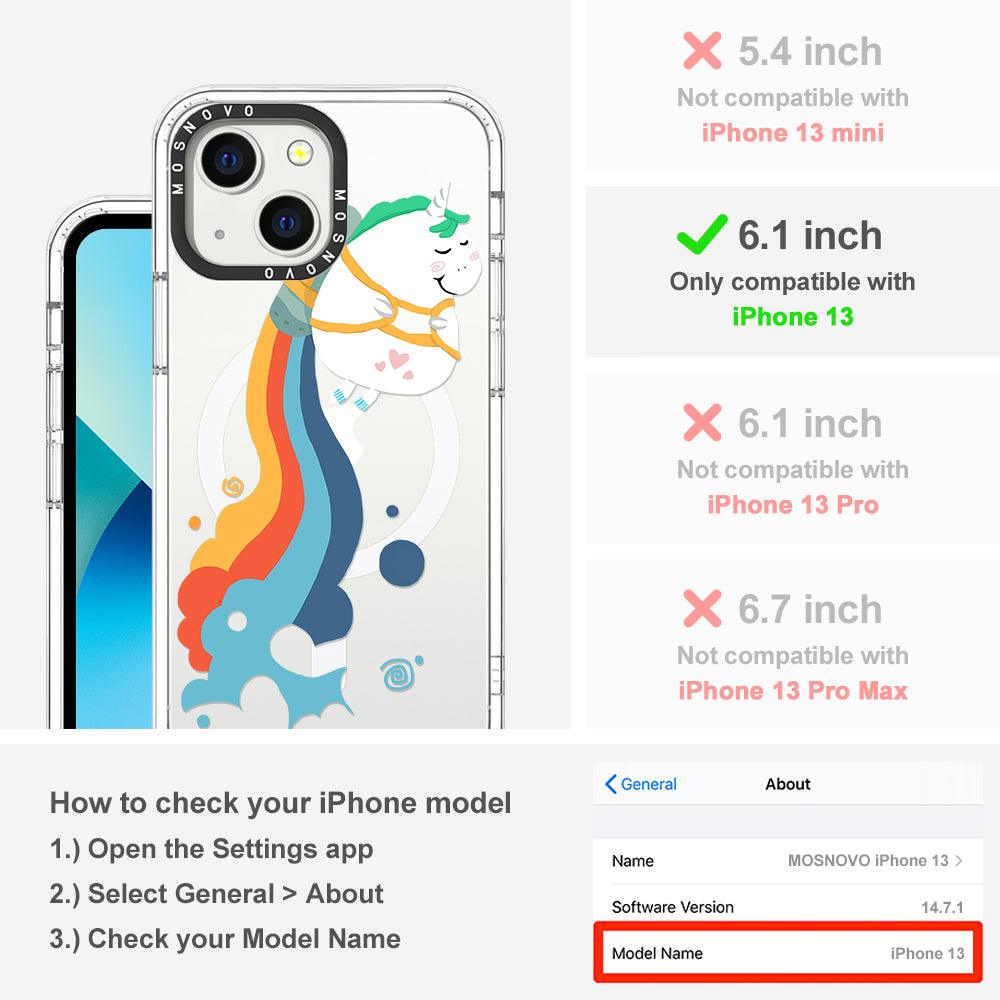Cute Rainbow Unicorn Phone Case - iPhone 13 Case - MOSNOVO