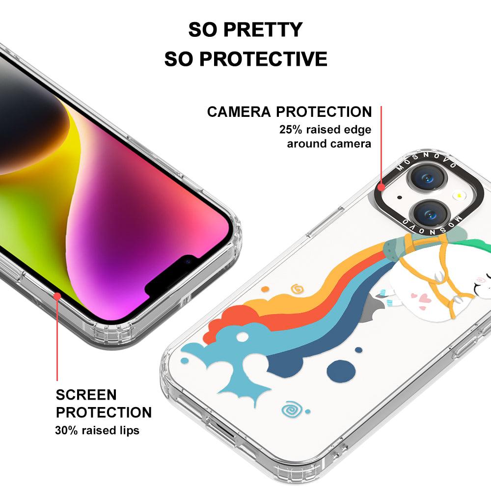 Cute Rainbow Unicorn Phone Case - iPhone 14 Plus Case - MOSNOVO