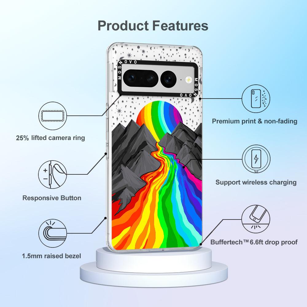 Rainbow Volcano Phone Case - Google Pixel 7 Pro Case - MOSNOVO