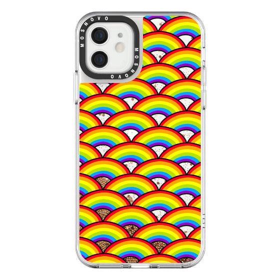 Rainbow Waves Glitter Phone Case - iPhone 12 Case - MOSNOVO
