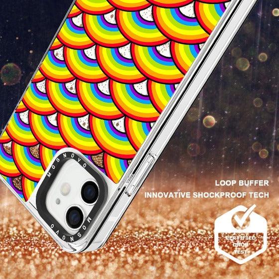 Rainbow Waves Glitter Phone Case - iPhone 12 Case - MOSNOVO