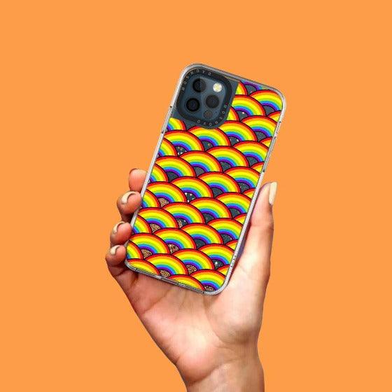 Rainbow Waves Glitter Phone Case - iPhone 12 Pro Case - MOSNOVO