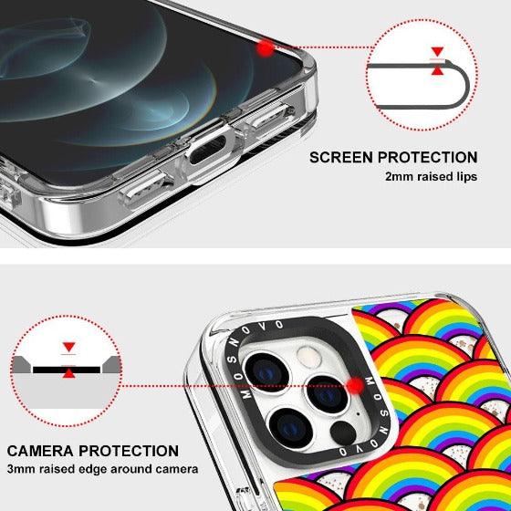 Rainbow Waves Glitter Phone Case - iPhone 12 Pro Max Case - MOSNOVO