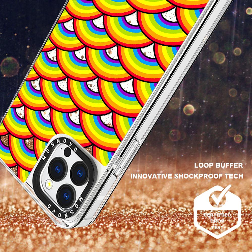 Rainbow Waves Glitter Phone Case - iPhone 13 Pro Max Case - MOSNOVO