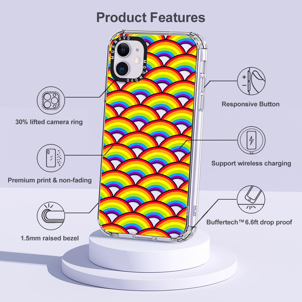 Rainbow Waves Phone Case - iPhone 11 Case - MOSNOVO
