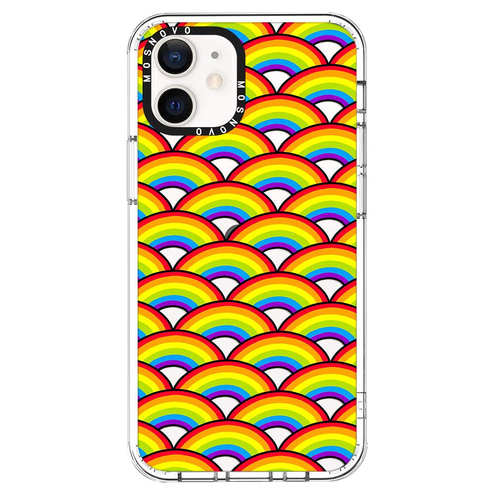 Rainbow Waves Phone Case - iPhone 12 Mini Case - MOSNOVO