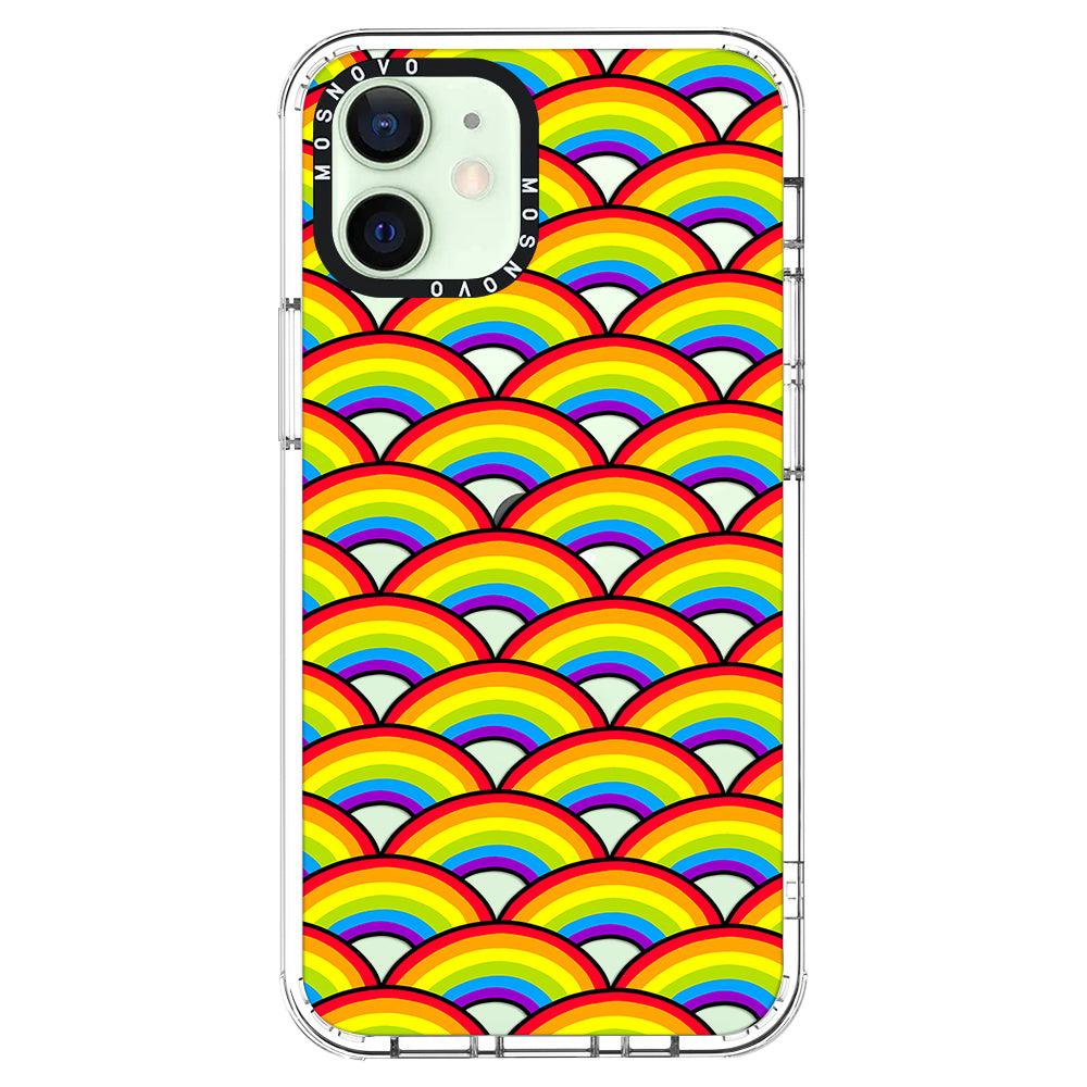 Rainbow Waves Phone Case - iPhone 12 Mini Case - MOSNOVO