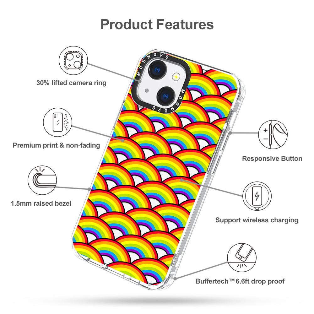 Rainbow Waves Phone Case - iPhone 13 Case - MOSNOVO