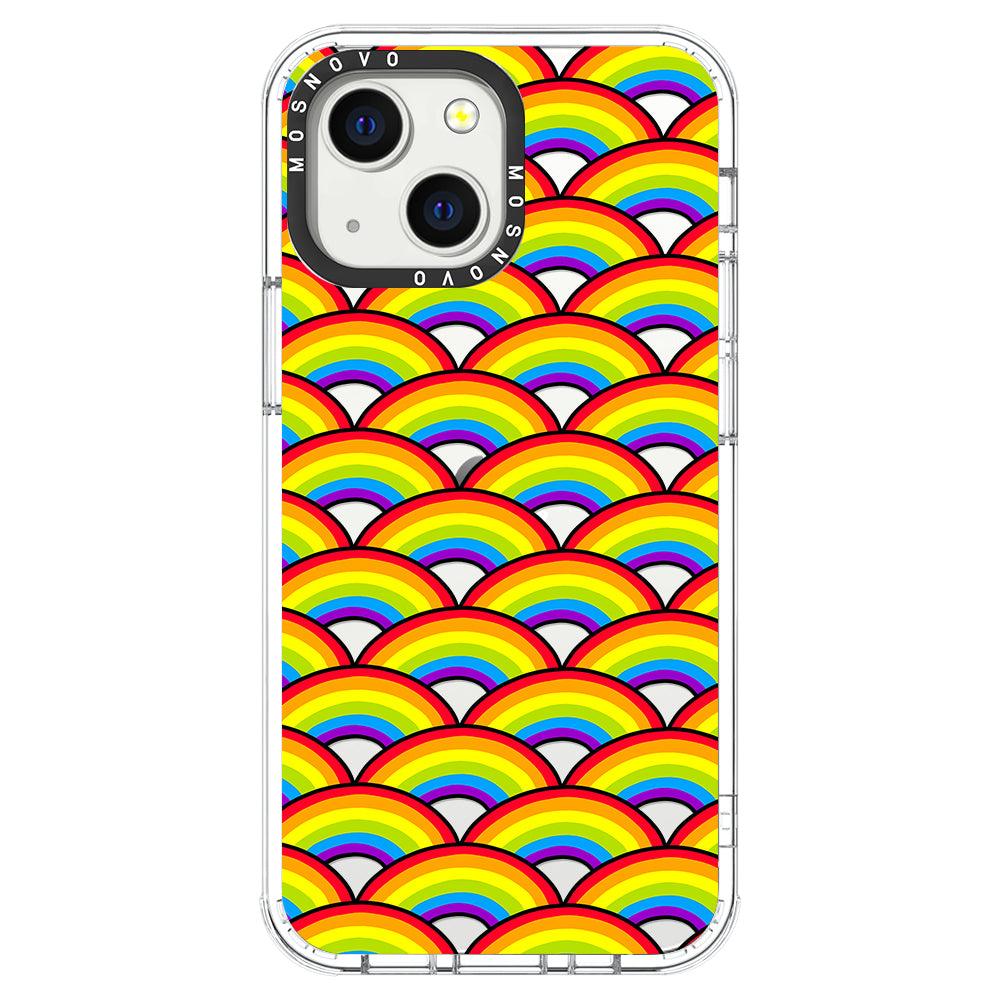 Rainbow Waves Phone Case - iPhone 13 Mini Case - MOSNOVO