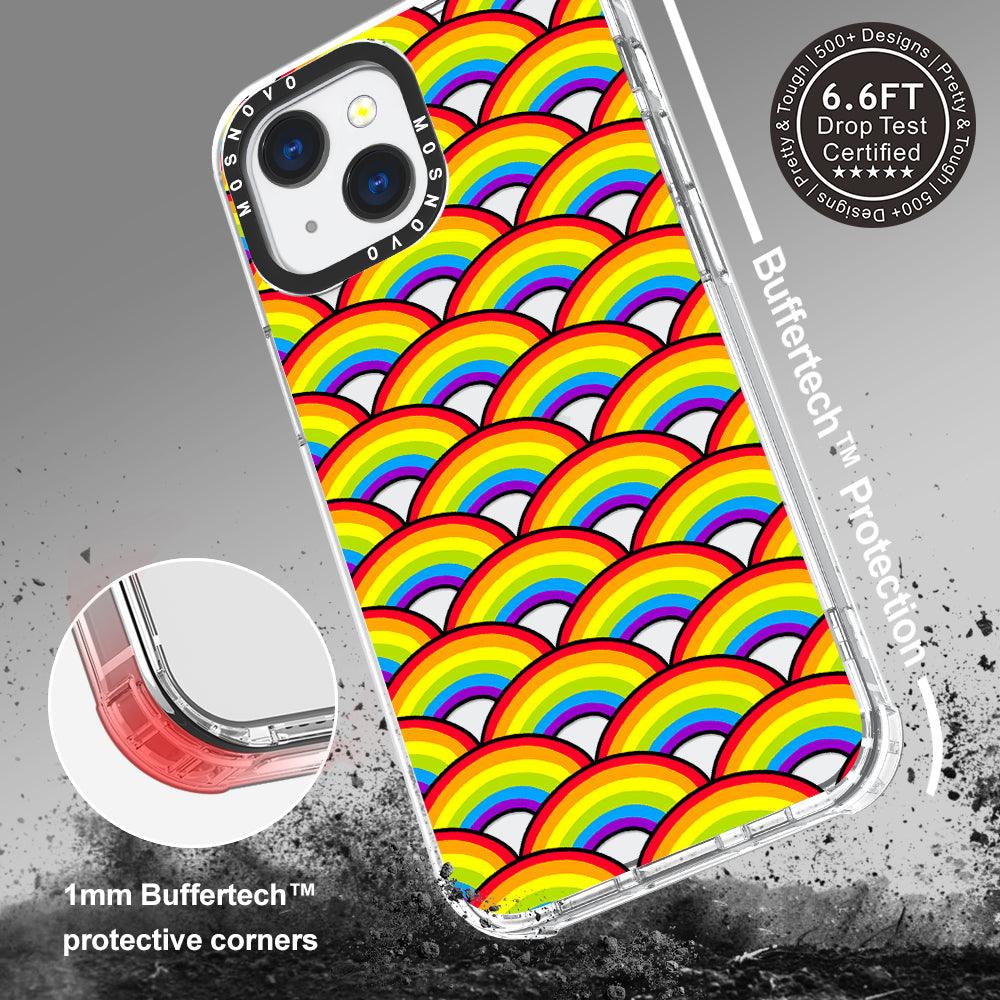 Rainbow Waves Phone Case - iPhone 13 Mini Case - MOSNOVO