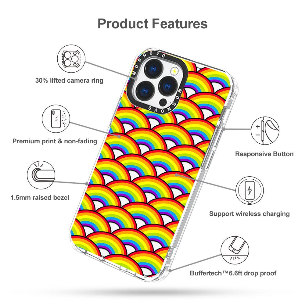 Rainbow Waves Phone Case - iPhone 13 Pro Case - MOSNOVO