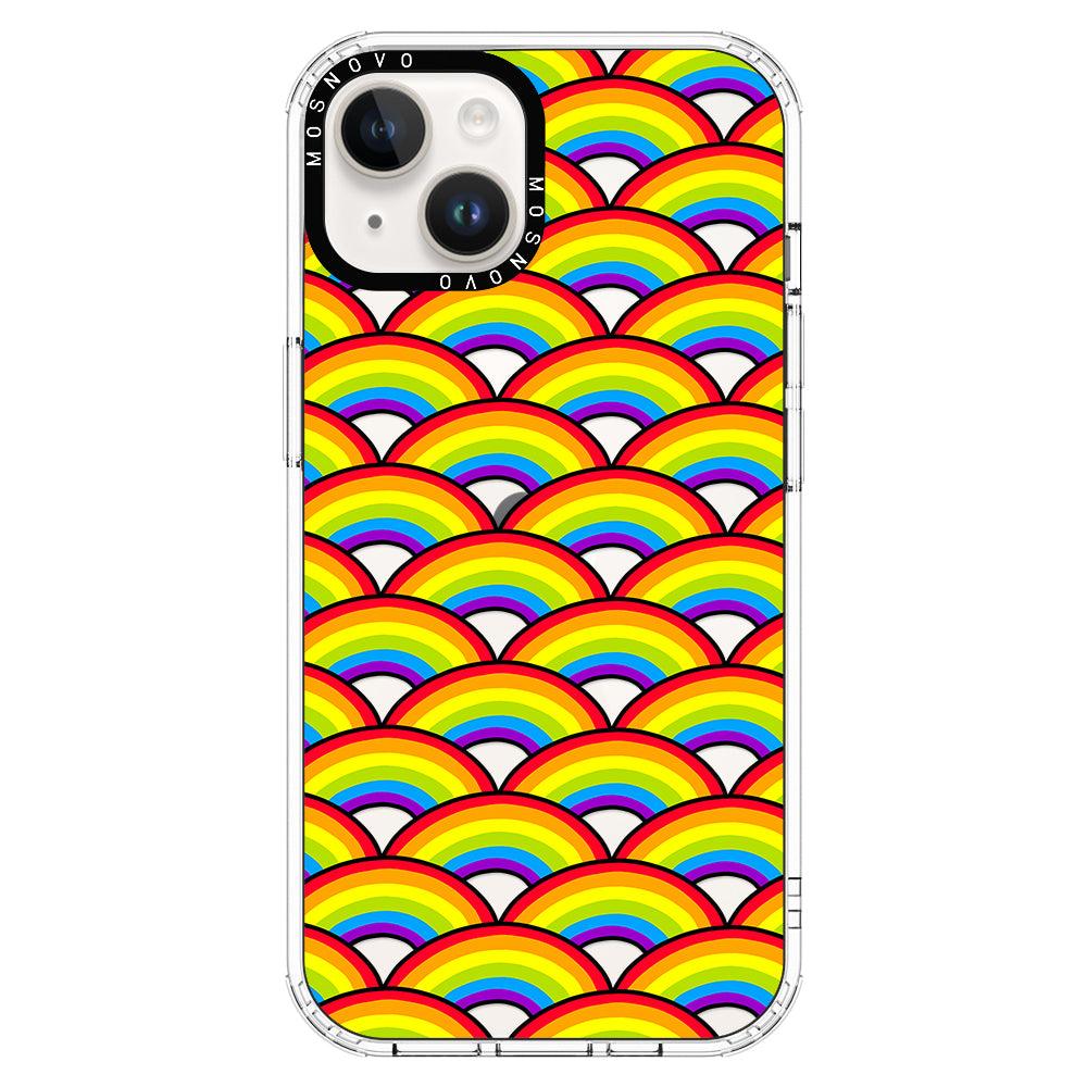 Rainbow Waves Phone Case - iPhone 14 Plus Case - MOSNOVO