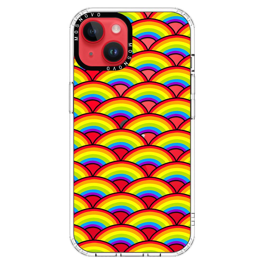 Rainbow Waves Phone Case - iPhone 14 Plus Case - MOSNOVO