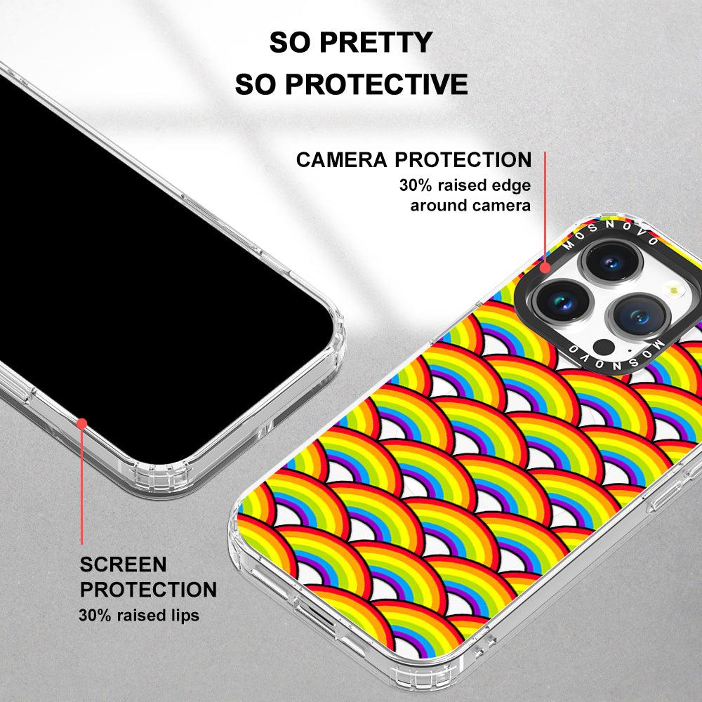 Rainbow Waves Phone Case - iPhone 14 Pro Case - MOSNOVO