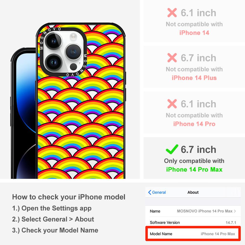 Rainbow Waves Phone Case - iPhone 14 Pro Max Case - MOSNOVO
