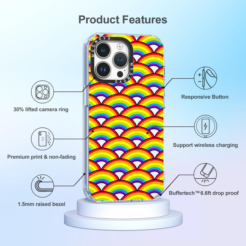 Rainbow Waves Phone Case - iPhone 14 Pro Max Case - MOSNOVO