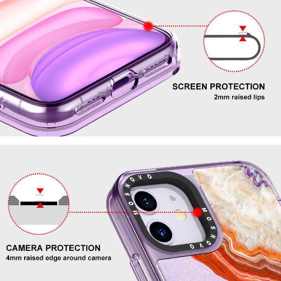 Red Agate Glitter Phone Case - iPhone 11 Case - MOSNOVO
