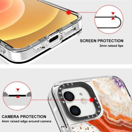 Red Agate Glitter Phone Case - iPhone 12 Case - MOSNOVO