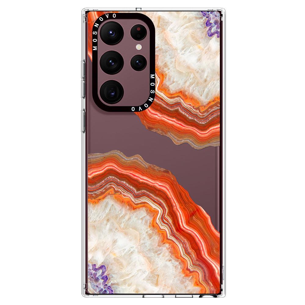 Red Agate Phone Case - Samsung Galaxy S22 Ultra Case - MOSNOVO
