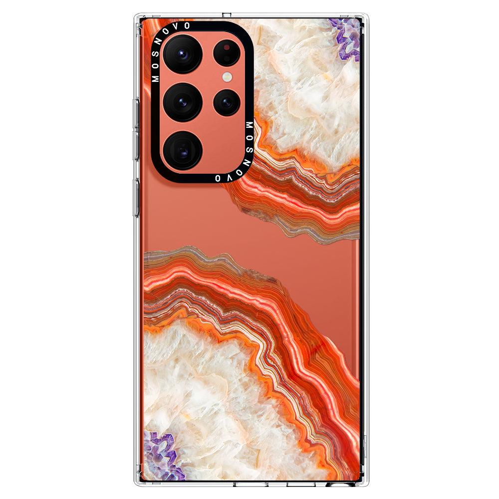 Red Agate Phone Case - Samsung Galaxy S22 Ultra Case - MOSNOVO