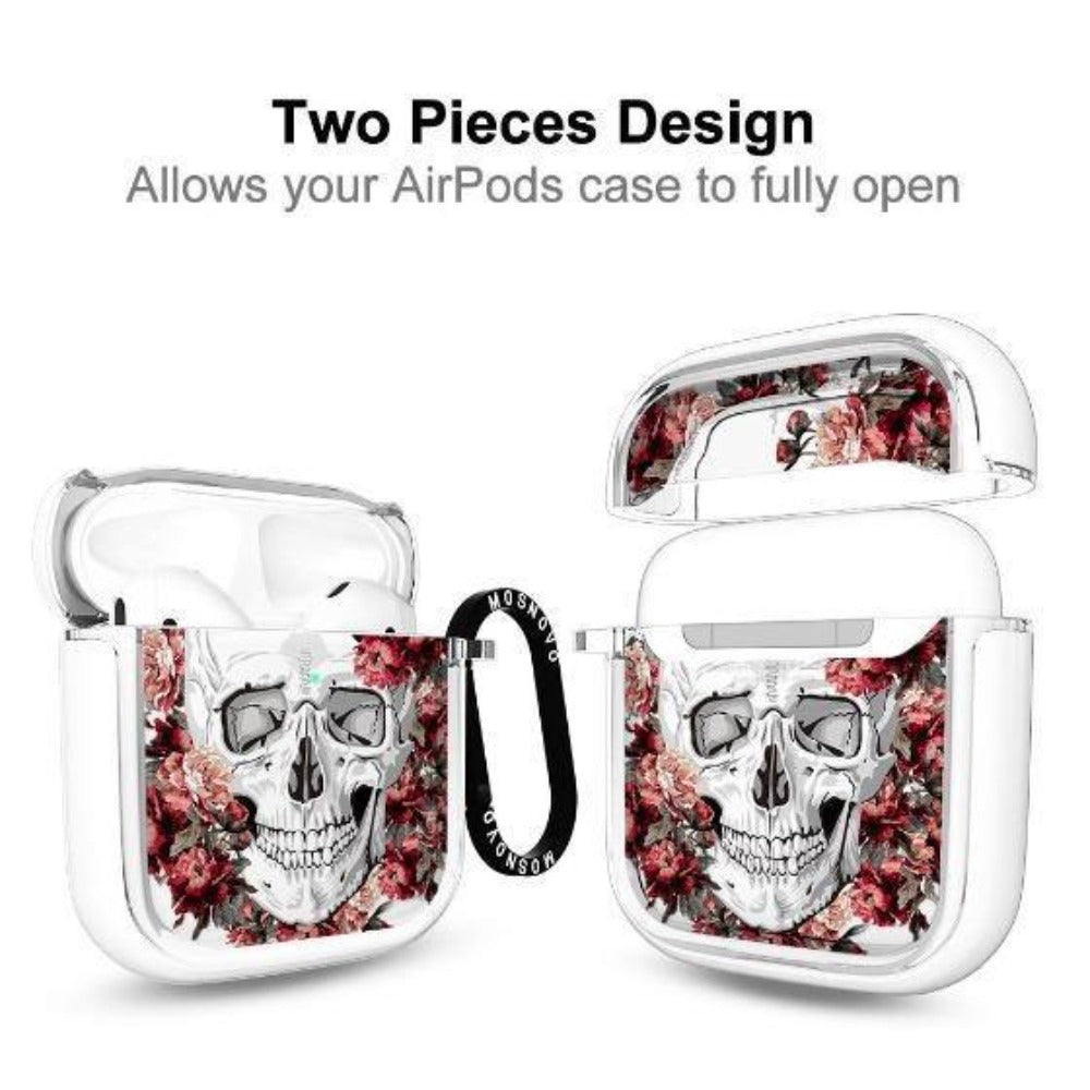 Cool Floral Skull AirPods 1/2 Case - MOSNOVO