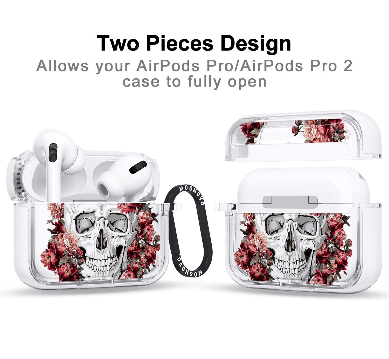 Cool Floral Skull AirPods Pro 2 Case (2nd Generation) - MOSNOVO