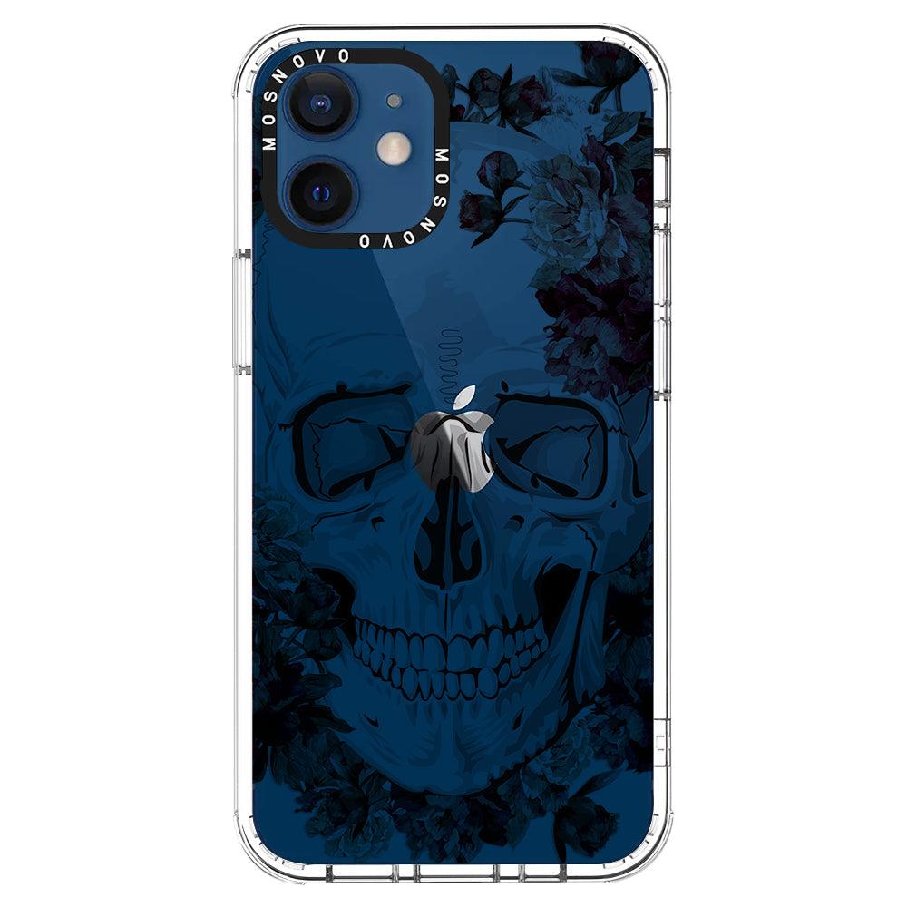 Red Flower Skull Phone Case - iPhone 12 Case - MOSNOVO