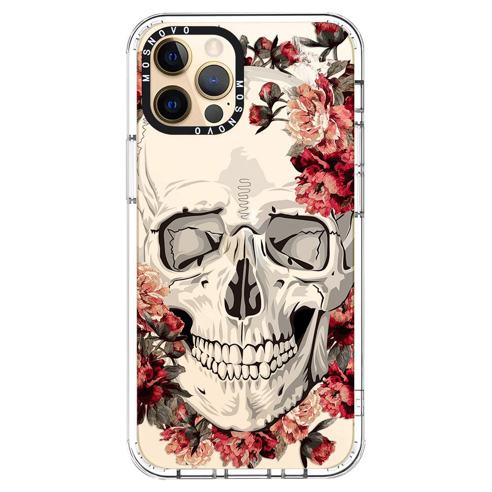Red Flower Skull Phone Case - iPhone 12 Pro Case - MOSNOVO