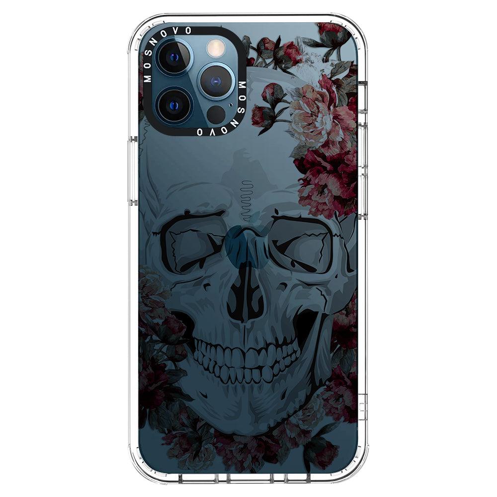 Red Flower Skull Phone Case - iPhone 12 Pro Case - MOSNOVO