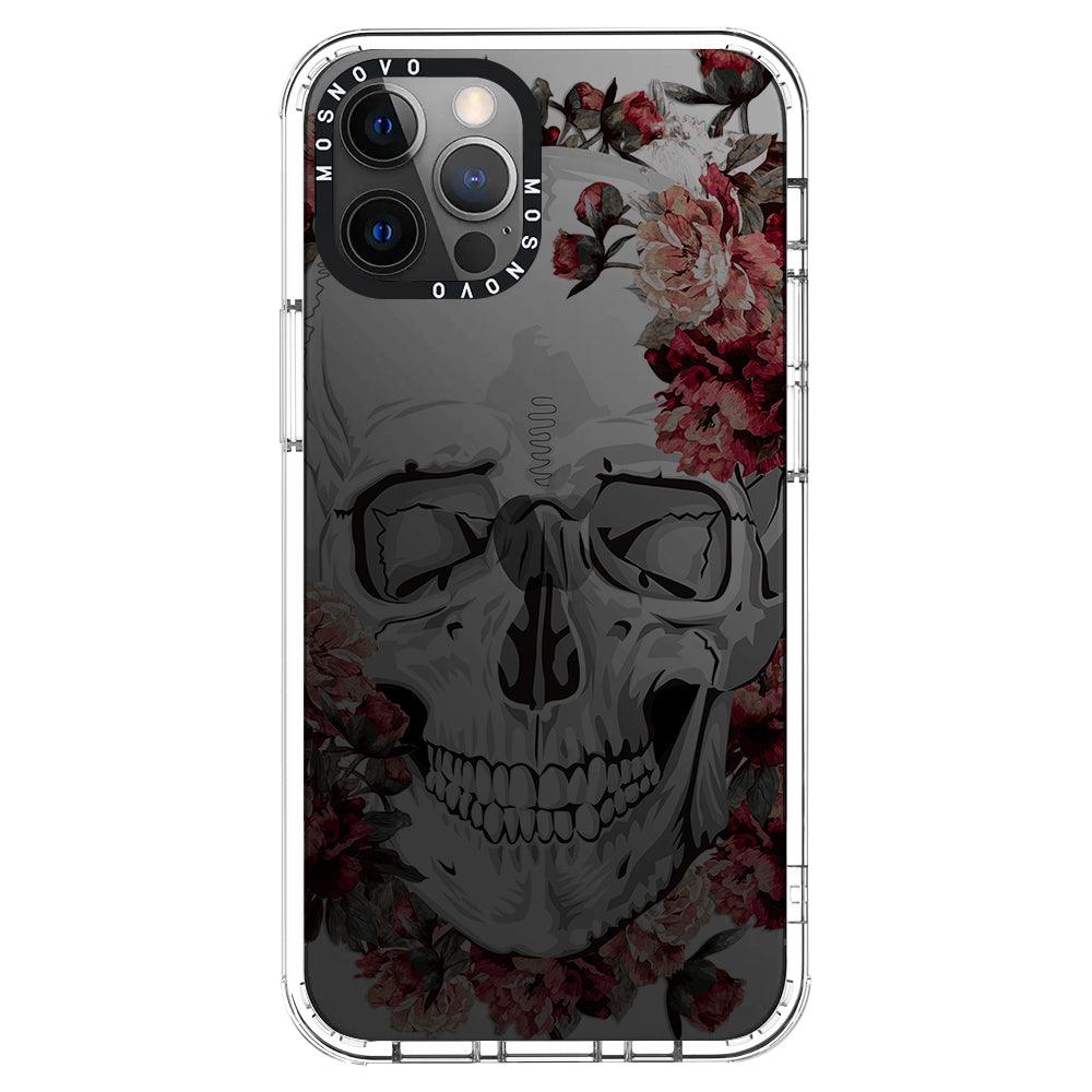 Red Flower Skull Phone Case - iPhone 12 Pro Max Case - MOSNOVO