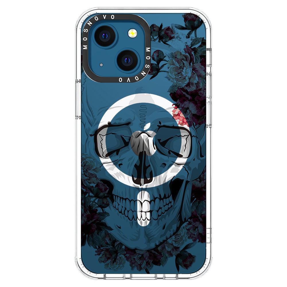Red Flower Skull Phone Case - iPhone 13 Case - MOSNOVO
