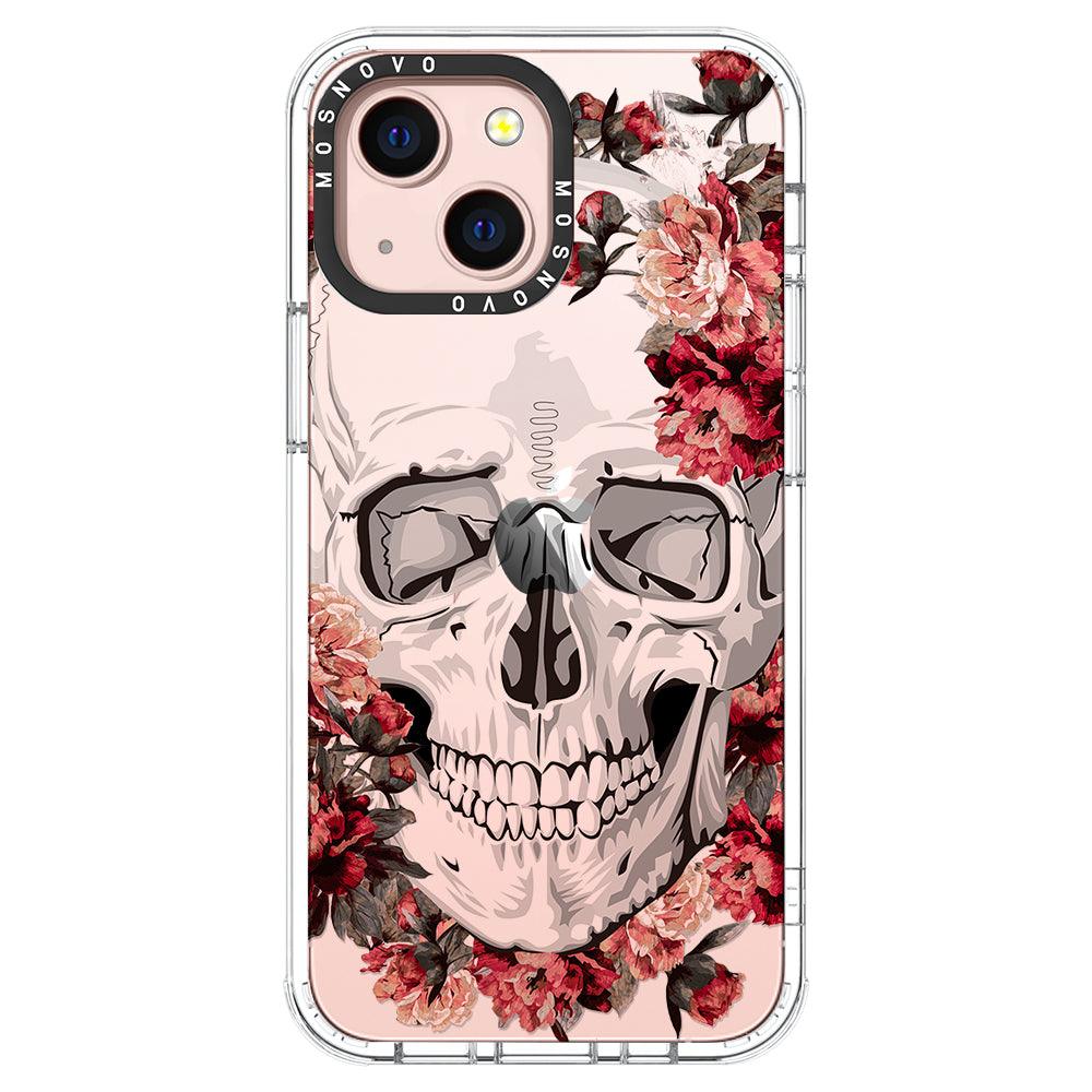 Red Flower Skull Phone Case - iPhone 13 Case - MOSNOVO