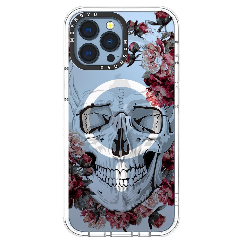 Red Flower Skull Phone Case - iPhone 13 Pro Max Case - MOSNOVO