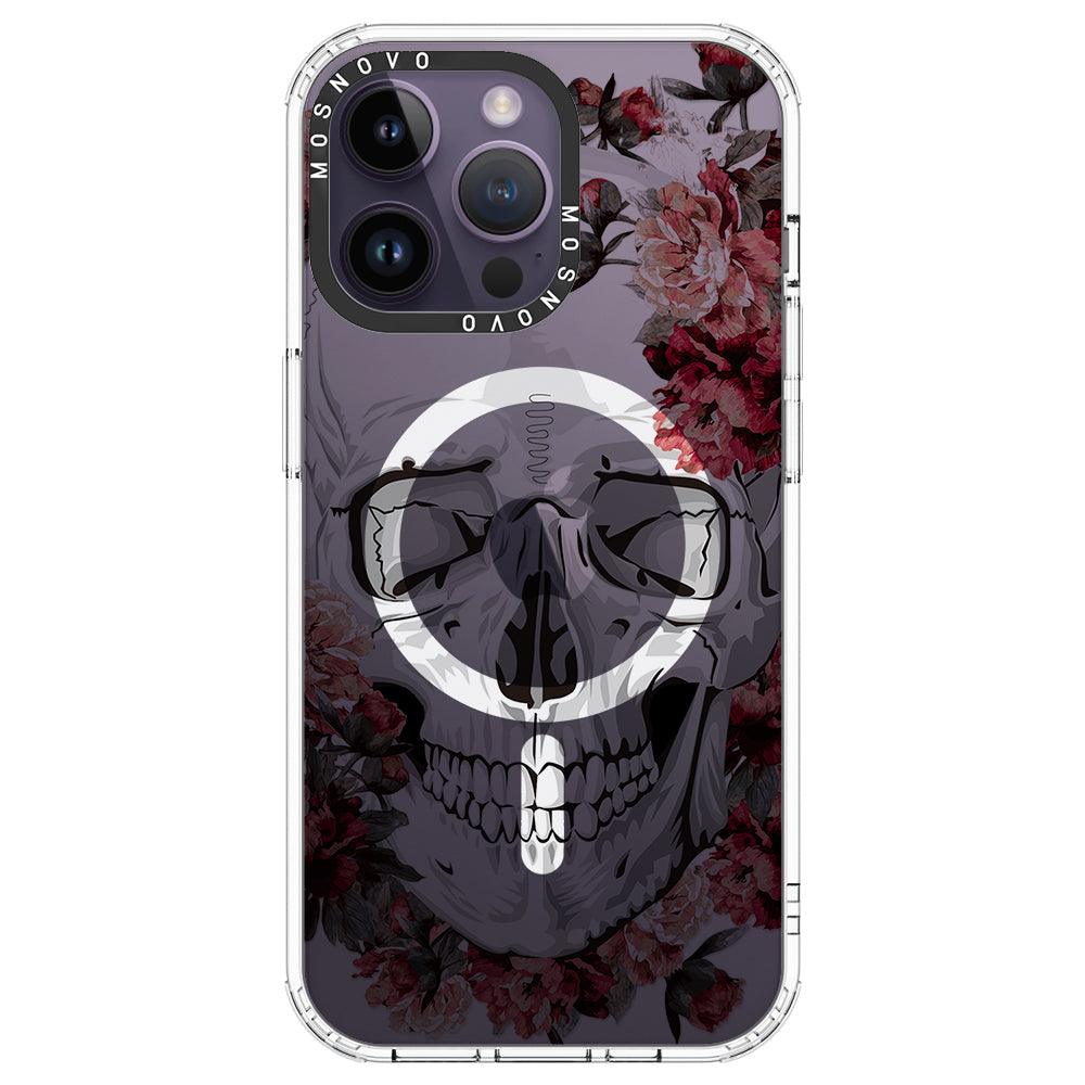 Red Flower Skull Phone Case - iPhone 14 Pro Max Case - MOSNOVO