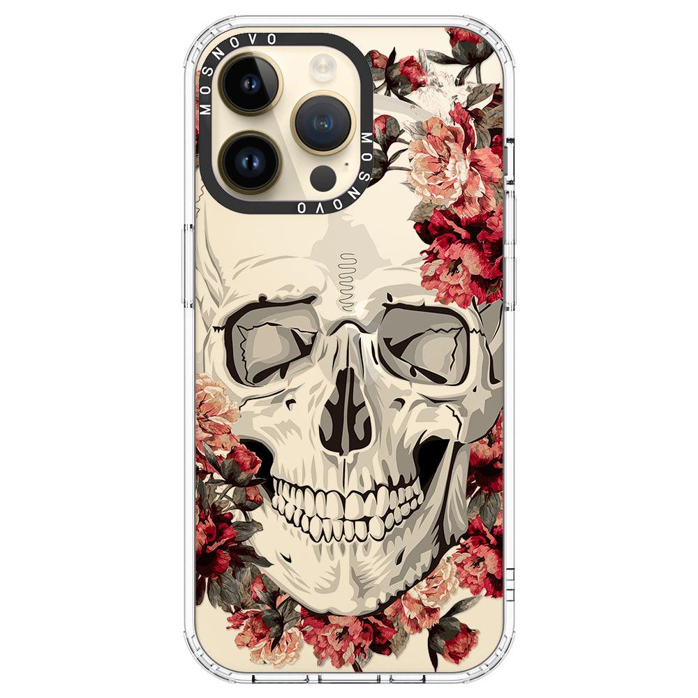 Red Flower Skull Phone Case - iPhone 14 Pro Max Case - MOSNOVO