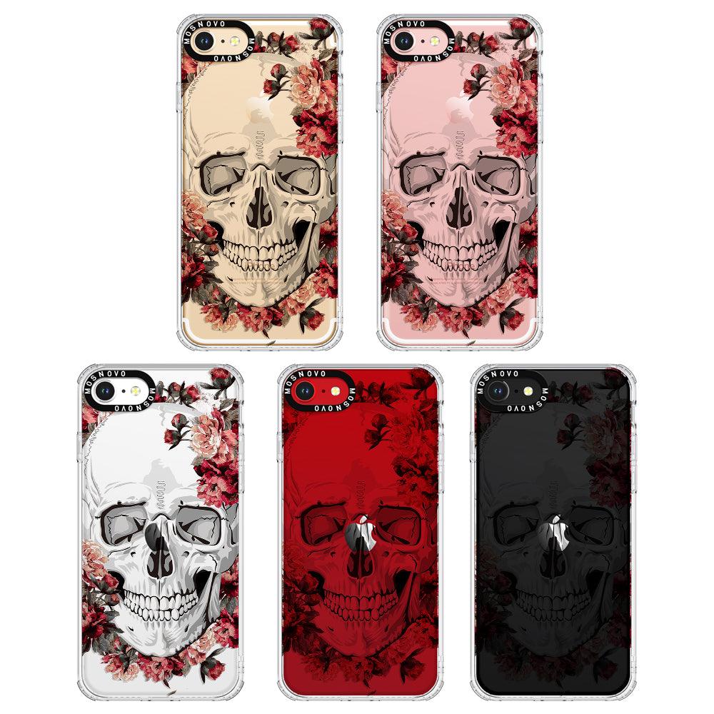 Red Flower Skull Phone Case - iPhone 7 Case - MOSNOVO