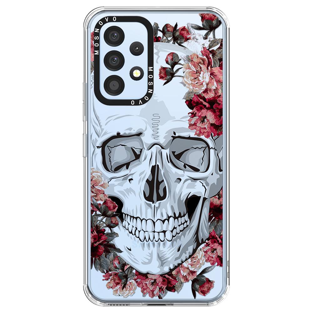 Red Flower Skull Phone Case - Samsung Galaxy A53 Case - MOSNOVO